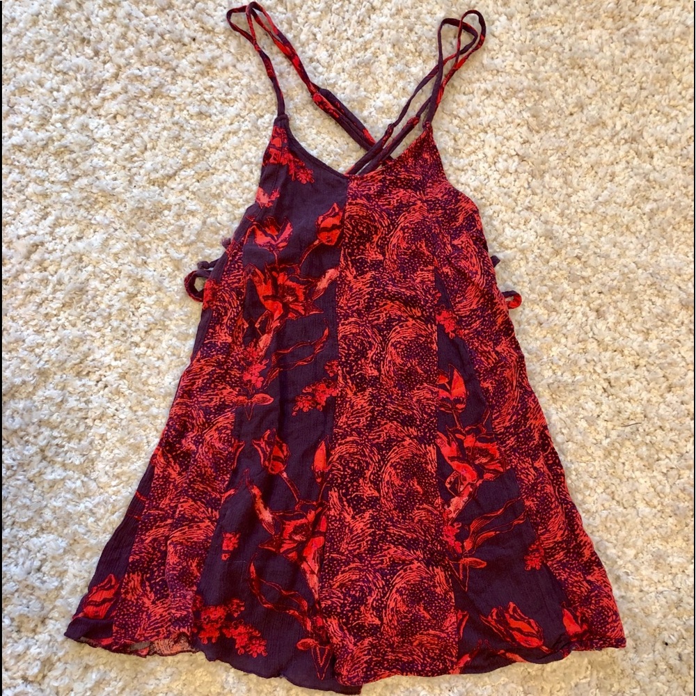 Free people XS red adjustable top